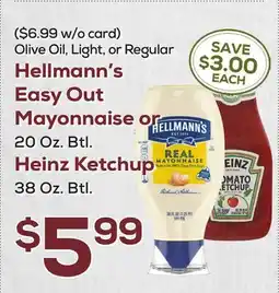 DeCicco & Sons Hellmann's Easy Out Mayonnaise or Heinz Ketchup offer