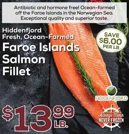 DeCicco & Sons Hiddenfjord Fresh, Ocean-Farmed Faroe Islands Salmon Fillet offer