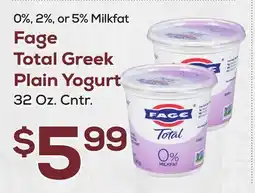 DeCicco & Sons Fage Total Greek Plain Yogurt offer