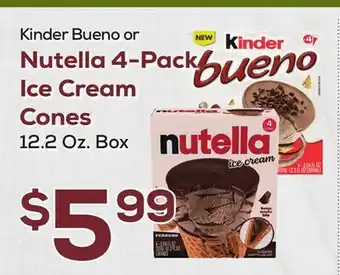 DeCicco & Sons Nutella 4-Pack Ice Cream Cones offer