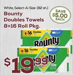 DeCicco & Sons Bounty Doubles Towels 8=16 Roll Pkg offer