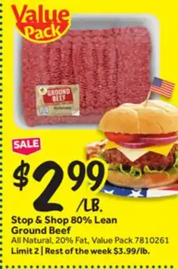 Stop&Shop Stop & Shop 80% Lean Ground Beef offer