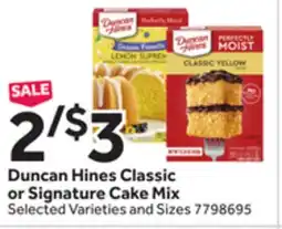 Stop&Shop Duncan Hines Classic or Signature Cake Mix offer
