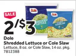 Stop&Shop Dole Shredded Lettuce or Cole Slaw offer