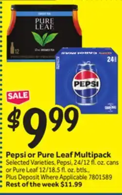 Stop&Shop Pepsi or Pure Leaf Multipack offer