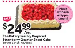 Stop&Shop The Bakery Freshly Prepared Strawberry Quarter Sheet Cake offer