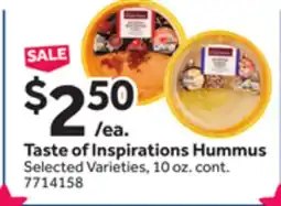 Stop&Shop Taste of Inspirations Hummus offer