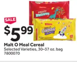 Stop&Shop Malt O Meal Cereal offer
