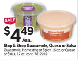 Stop&Shop Stop & Shop Guacamole, Queso or Salsa offer