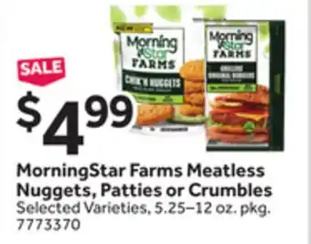 Stop&Shop MorningStar Farms Meatless Nuggets, Patties or Crumbles offer