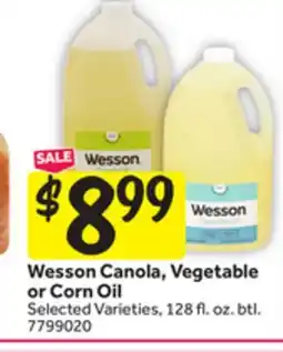 Stop&Shop Wesson Canola, Vegetable or Corn Oil offer