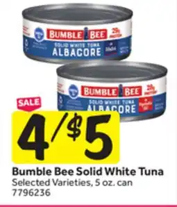 Stop&Shop Bumble Bee Solid White Tuna offer