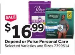Stop&Shop Depend or Poise Personal Care offer