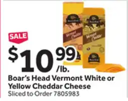 Stop&Shop Boar's Head Vermont White or Yellow Cheddar Cheese offer
