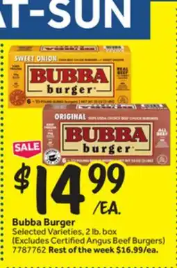 Stop&Shop Bubba Burger offer