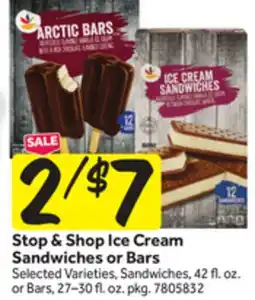 Stop&Shop Stop & Shop Ice Cream Sandwiches or Bars offer