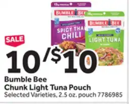 Stop&Shop Bumble Bee Chunk Light Tuna Pouch offer