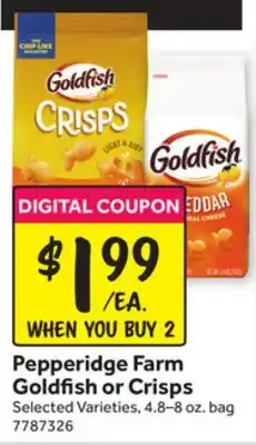 Stop&Shop Pepperidge Farm Goldfish or Crisps offer
