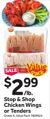 Stop&Shop Stop & Shop Chicken Wings or Tenders offer