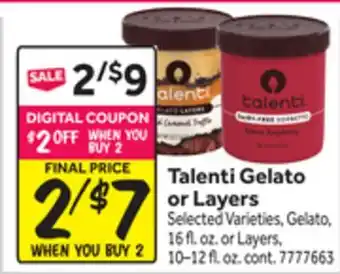 Stop&Shop Talenti Gelato or Layers offer