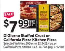 Stop&Shop DiGiorno Stuffed Crust or California Pizza Kitchen Pizza offer