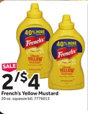 Stop&Shop French's Yellow Mustard offer