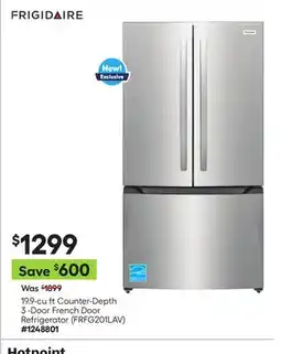 Lowe's 19.9-cu ft Counter-Depth 3 -Door French Door Refrigerator (FRFG201LAV) offer