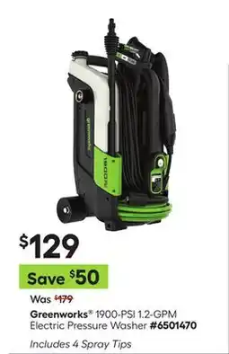 Lowe's 1900-PSI 1.2-GPM Electric Pressure Washer offer