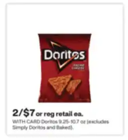 CVS Doritos 9.25-10.7 oz (excludes Simply Doritos and Baked) offer