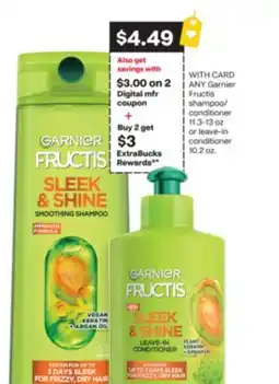 CVS ANY Garnier Fructis shampoo/ conditioner 11.3-13 oz or leave-in conditioner 10.2 oz offer