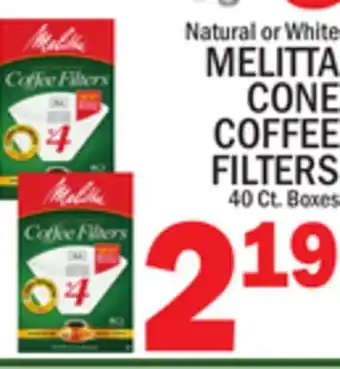 C Town MELITTA CONE COFFEE FILTERS offer