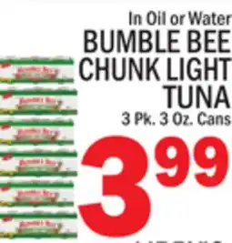 C Town BUMBLE BEE CHUNK LIGHT TUNA offer