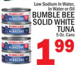 C Town BUMBLE BEE SOLID WHITE TUNA offer
