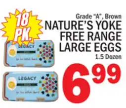 C Town NATURE'S YOKE FREE RANGE LARGE EGGS offer