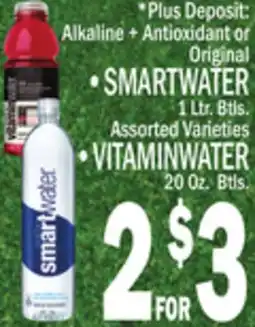 C Town •SMARTWATER 1 Ltr. Btls. Assorted Varieties •VITAMINWATER 20 Oz. Btls offer