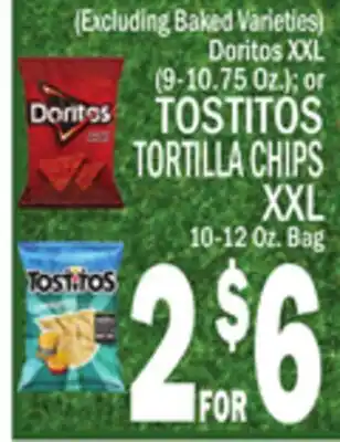 C Town TOSTITOS TORTILLA CHIPS XXL, 10-12 Oz. BAG offer