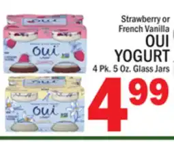 C Town OUI YOGURT 4 Pk. 5 Oz. Glass Jars offer
