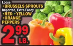 C Town BRUSSELS SPROUTS, RED, YELLOW, ORANGE PEPPERS offer