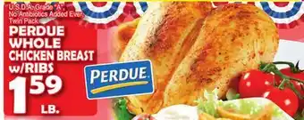 Bravo Supermarkets PERDUE WHOLE CHICKEN BREAST w/RIBS offer