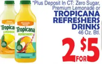 Bravo Supermarkets TROPICANA REFRESHERS DRINKS offer
