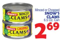 Bravo Supermarkets SNOW'S CLAMS offer