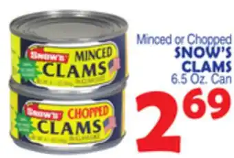 Bravo Supermarkets SNOW'S CLAMS offer