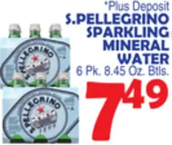 Bravo Supermarkets S.PELLEGRINO SPARKLING MINERAL WATER offer