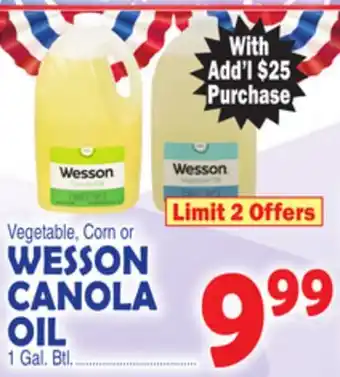 Bravo Supermarkets WESSON CANOLA OIL offer