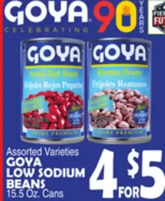 Bravo Supermarkets GOYA LOW SODIUM BEANS offer