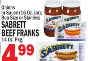 Bravo Supermarkets SABRETT BEEF FRANKS offer