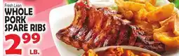 Bravo Supermarkets WHOLE PORK SPARE RIBS offer
