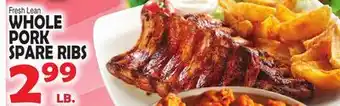 Bravo Supermarkets WHOLE PORK SPARE RIBS offer
