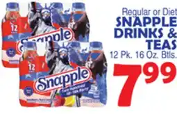 Bravo Supermarkets SNAPPLE DRINKS & TEAS offer