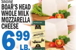 Bravo Supermarkets BOAR'S HEAD WHOLE MILK MOZZARELLA CHEESE offer